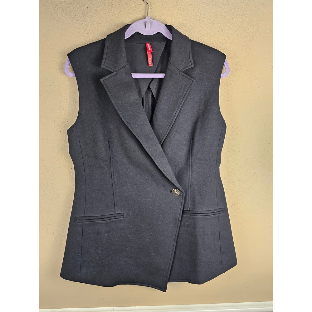 NWOT Spanx Womens Black The Perfect Oversized Blazer Vest Medium